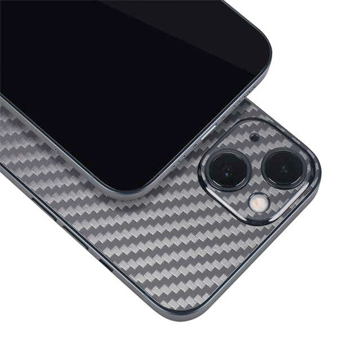 Silver Carbon Fiber Specialty Texture Material iPhone 14 Plus Skin